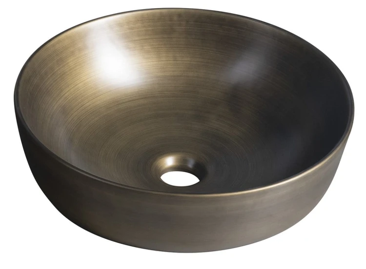 PRIORI umywalka ceramiczna nablatowa, średnica 41,5cm, brąz