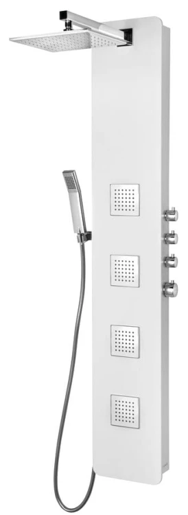 SPIRIT SQUARE panel prysznicowy z baterią termostatyczną 250x1550mm, biały