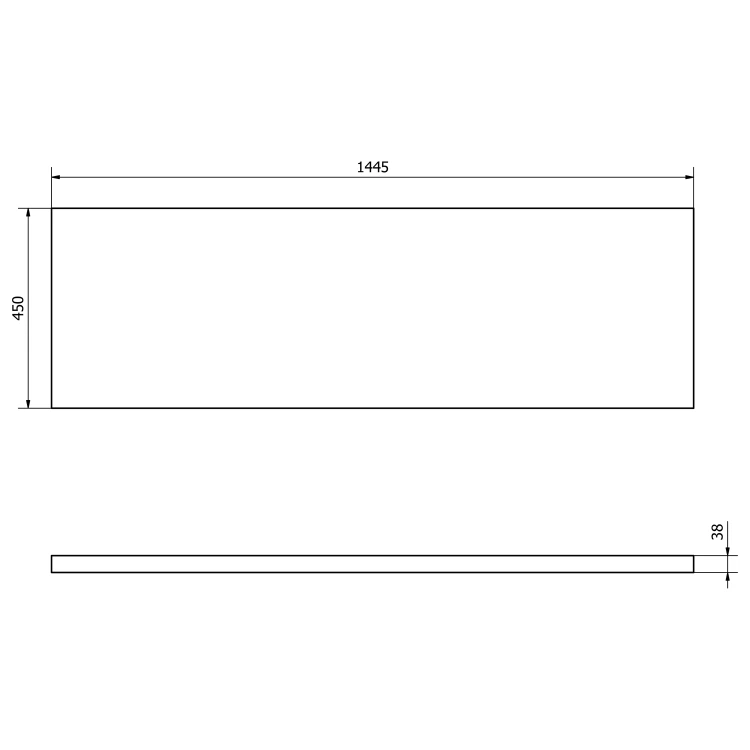 Rysunek techniczny - VEGA blat umywalkowy 145x45cm, dąb platin