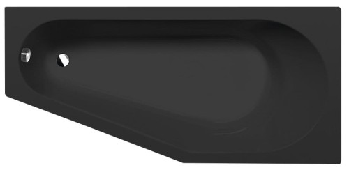 TIGRA R wanna asymetryczna 170x80x46cm, prawa, czarny mat