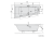 Rysunek techniczny - ANDRA L wanna asymetryczna 170x90x45cm, czarny mat