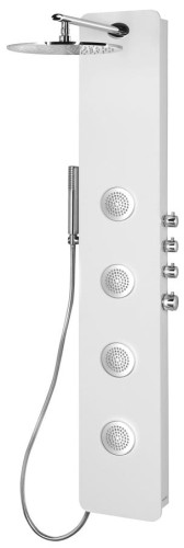 SPIRIT ROUND panel prysznicowy z baterią termostatyczną 250x1550mm, biały