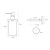 Rysunek techniczny - X-ROUND WHITE wiszący dozownik mydła 230ml, szkło mleczne, biały mat