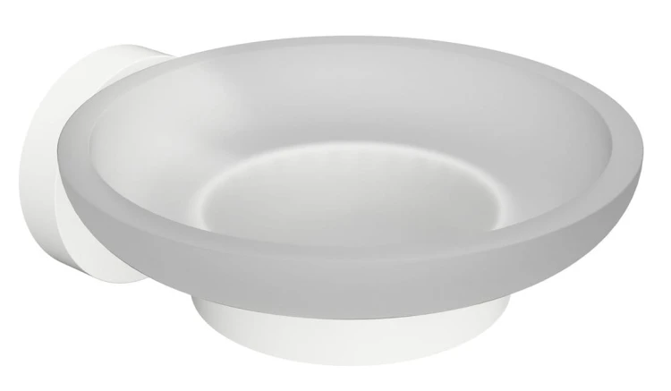 X-ROUND WHITE mydelniczka, szkło mleczne, biały mat