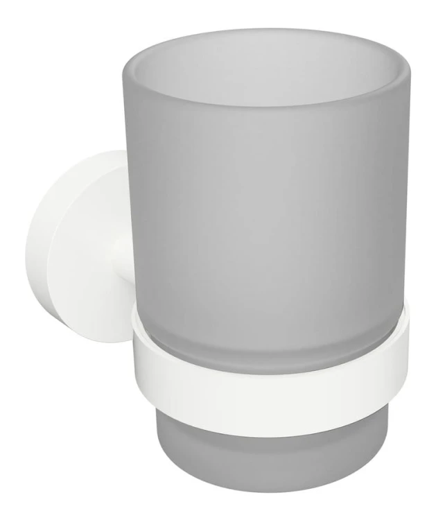 X-ROUND WHITE wisząci kubek, szkło mleczne, biały mat