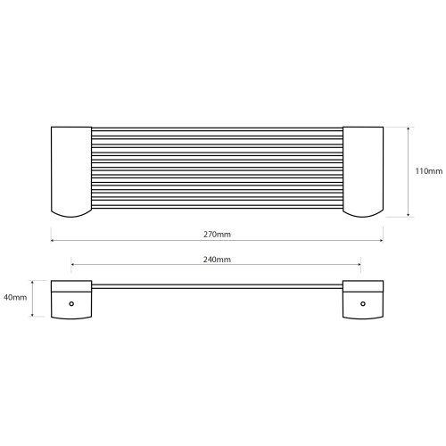 Rysunek techniczny - X-STEEL półka druciana do prysznica, stal nierdzewna mat