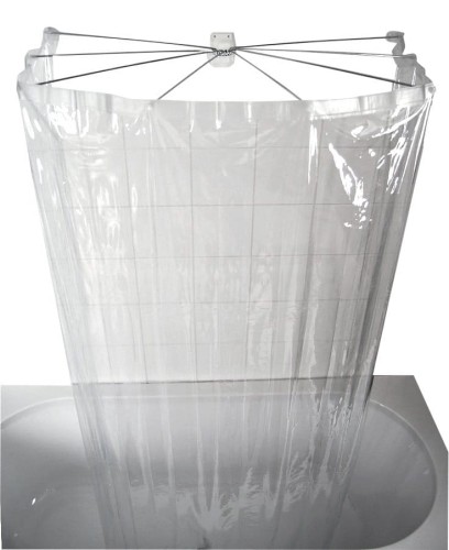 OMBRELLA kotara prysznicowa składana 100x70cm, przezroczysta