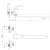 Rysunek techniczny - AQUALINE 35 bateria ścienna, uchwyt płaski 220mm, chrom