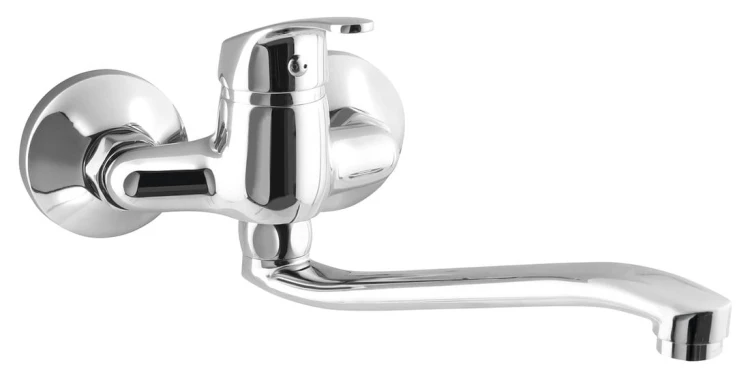 AQUALINE 35 bateria ścienna, 100mm rozstaw, uchwyt płaski podwyższony, chrom