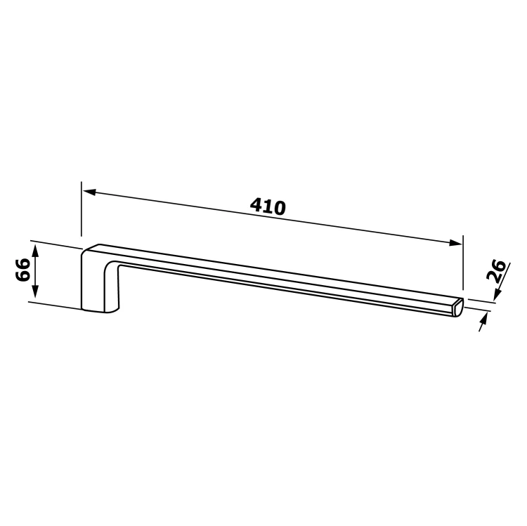 Rysunek techniczny - PIRENEI wieszak na ręczniki, 410mm, czarny mat