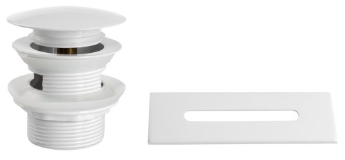 SET maskownica przelewu, odpływ wannowy 6/4", klik-klak, biały połysk