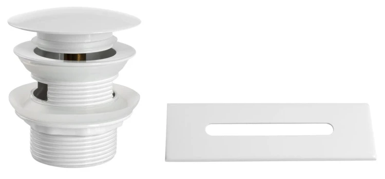 SET maskownica przelewu, odpływ wannowy 6/4", klik-klak, biały połysk
