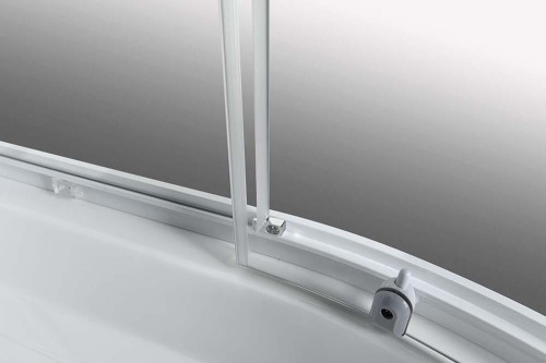 AIGO Boks prysznicowy półokrągły 900x900x2040 mm, biały profil, szkło czyste #2