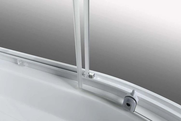 AIGO Boks prysznicowy półokrągły 900x900x2040 mm, biały profil, szkło czyste #2