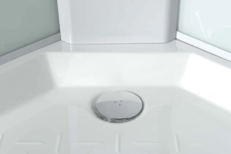 AIGO Boks prysznicowy półokrągły 900x900x2040 mm, biały profil, szkło czyste #6