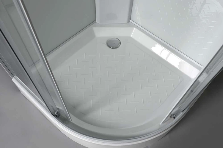 AIGO Boks prysznicowy półokrągły 900x900x2040 mm, biały profil, szkło czyste #9