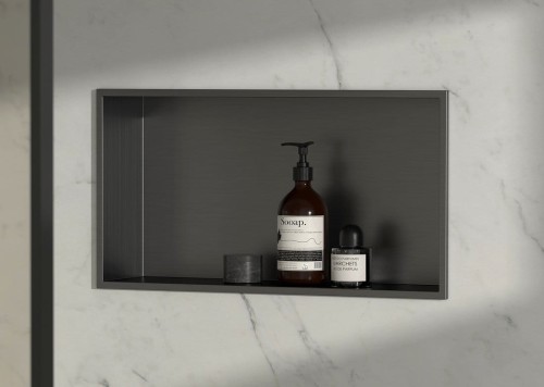 DENBO półka wpuszczana, 510x270mm, stal nierdzewna, gun metal