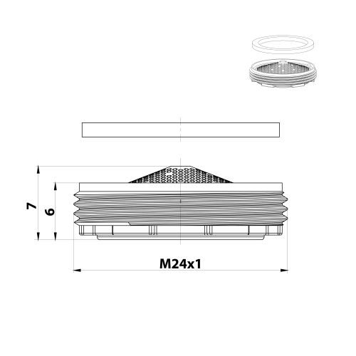 Rysunek techniczny - Perlator M24x1