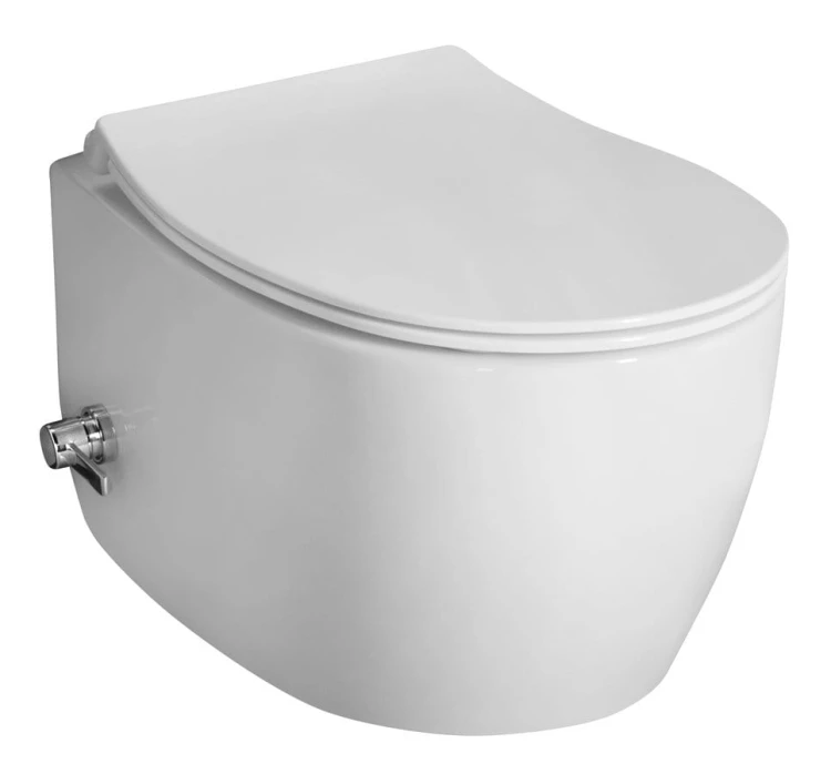 SENTIMENTI CLEANWASH WC wiszące, z dyszą bidetową i zaworem, Rimless, 36x51cm, biały #5