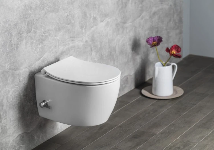SENTIMENTI CLEANWASH WC wiszące, z dyszą bidetową i zaworem, Rimless, 36x51cm, biały #6
