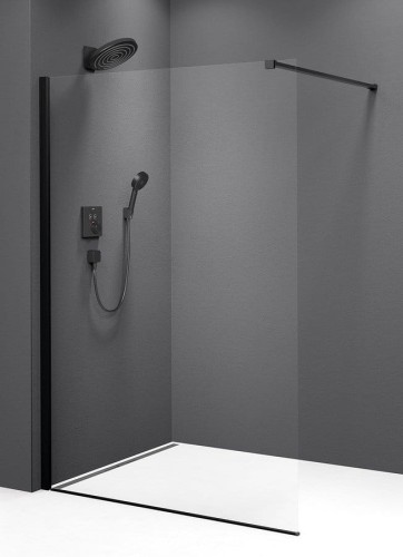 MODULAR SHOWER BLACK ścianka walk-in, montaż przy ścianie, 800 mm
