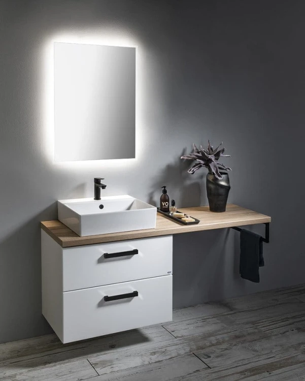 VEGA zestaw łazienkowy, szerokość 145 cm, biały/dąb platin #2