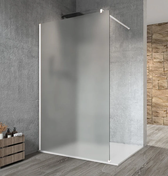 VARIO WHITE jednoczęściowa kabina przysznicowa Walk-In, montaż przy ścianie, szkło matowe, 700 mm