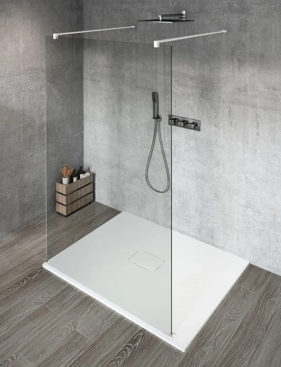 VARIO WHITE jednoczęściowa kabina przysznicowa Walk-In, szkło czyste, 700 mm