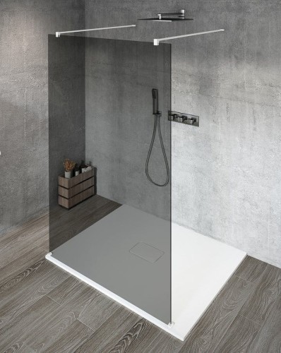 VARIO WHITE jednoczęściowa kabina przysznicowa Walk-In, szkło dymione, 800 mm