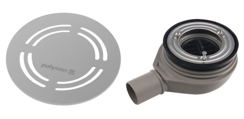 FLEXIA syfon do brodzików, 90mm, DN40, oklagla maskownica ze stali nierdzewnej mat