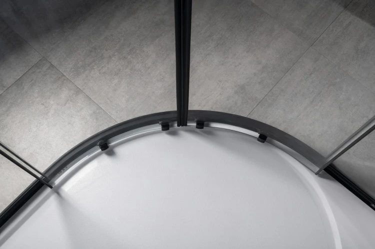 SIGMA SIMPLY BLACK kabina prysznicowa półokrągła 800x800mm, R550, szkło czyste #7