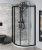 SIGMA SIMPLY BLACK kabina prysznicowa półokrągła 900x900mm, R550, szkło czyste