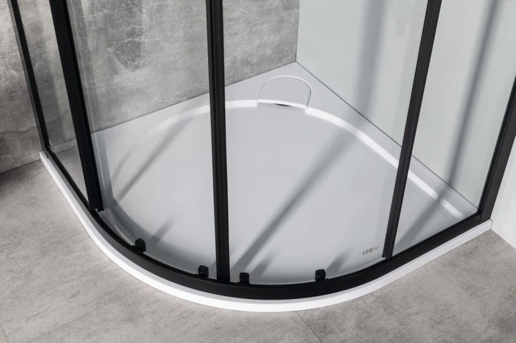 SIGMA SIMPLY BLACK kabina prysznicowa półokrągła 900x900mm, R550, szkło czyste #9