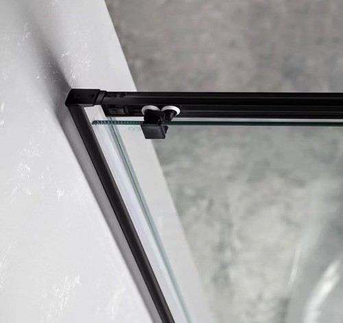 SIGMA SIMPLY BLACK drzwi prysznicowe przesuwne, wejście z rogu 800 mm, szkło czyste #2
