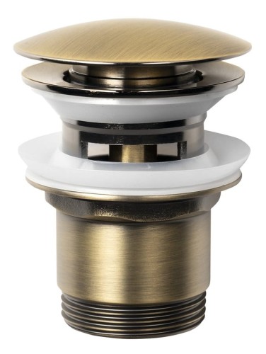 Korek umywalkowy 5/4“, klik- klak, duży grzybek, 30-45mm, ciemny brąz