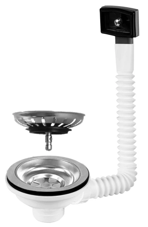 Odpływ zlewozmywakowy 6/4", z przelewem, stal nierdzewna #2