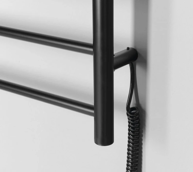 REDONDO elektryczna suszarka na ręczniki, okrągła, 500x900 mm, 75 W, czarny mat #3