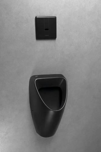 SCHWARN BLACK pisuar ceramiczny, zasilanie tylne, odpływ tylny, czarny mat #2
