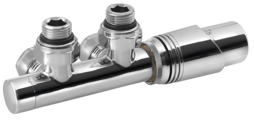 WICHER zestaw przyłączeniowy zespolony z termostatem, rozstaw 50mm, chrom