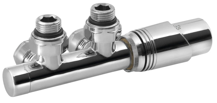 WICHER zestaw przyłączeniowy zespolony z termostatem, rozstaw 50mm, chrom