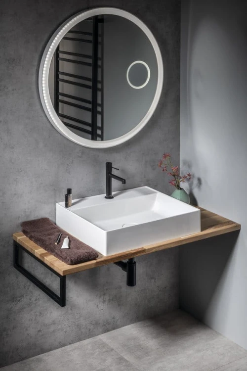 Blat WOODY 800x28x500mm, lite drewno dąb naturalny