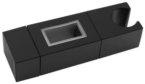 Uchwyt na drążek prysznicowy 30x15mm, ABS/czarny mat