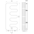 Rysunek techniczny - EVOLLA grzejnik łazienkowi 490x1390mm, czarny mat