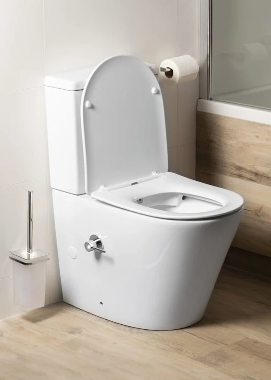 PACO CLEANWASH kompakt WC ze zintegrowaną baterią i prysznicem bidetowym, odpływ poziomy/pionowy, biały #3