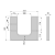 Rysunek techniczny - LINDO "U" organizer 372x36x323mm, plastik, antracyt