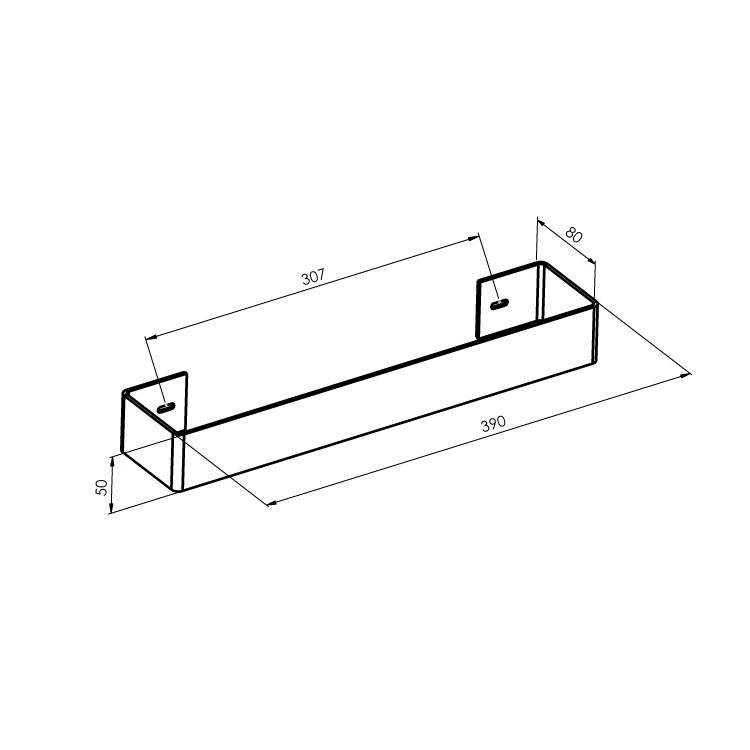 Rysunek techniczny - TABELLA wieszak na ręczniki 390mm, biały mat