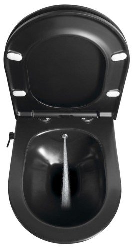 AVVA CLEANWASH WC wiszące, ze zintegrowana baterią i prysznicem bidetowym, Rimless, 35,5x53cm, czarny mat #2