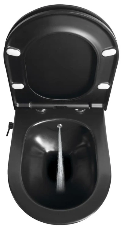 AVVA CLEANWASH WC wiszące, ze zintegrowana baterią i prysznicem bidetowym, Rimless, 35,5x53cm, czarny mat #2