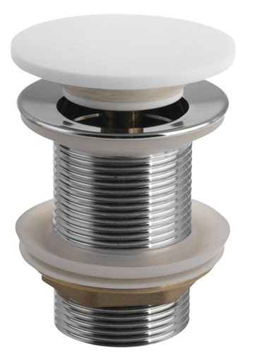 THIN korek umywalkowy 5/4", klik-klak, Rockstone grzybek, biały mat