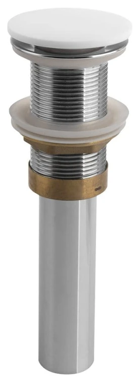 THIN korek umywalkowy 5/4", klik-klak, Rockstone grzybek, biały mat #3